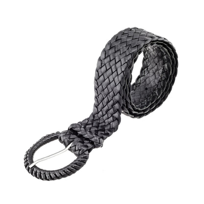 The Alice - Kangaroo Plaited Ladies Leather Buckle Belt - 38mm (1 ½") Wide