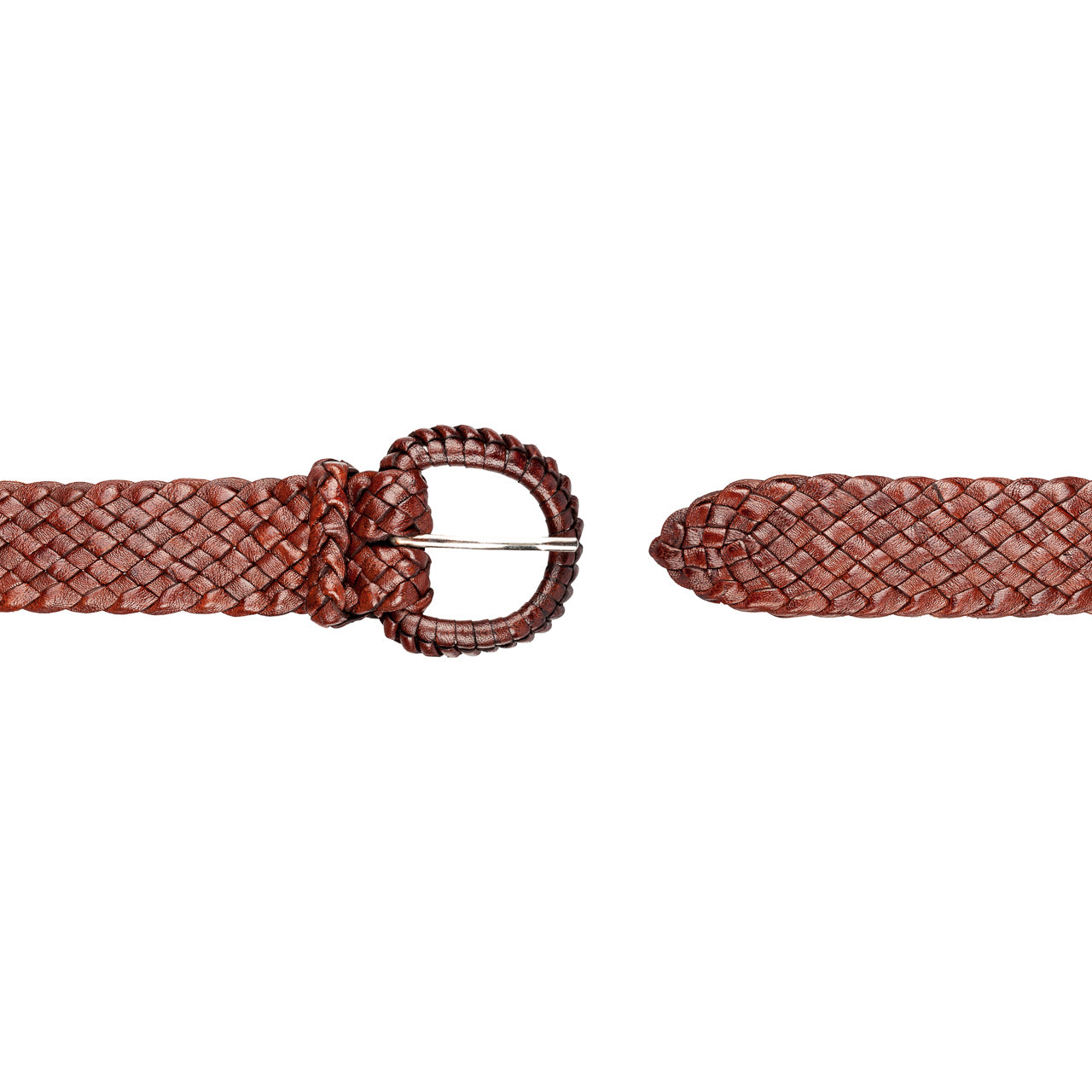 The Alice - Kangaroo Plaited Ladies Leather Buckle Belt - 38mm (1 ½") Wide