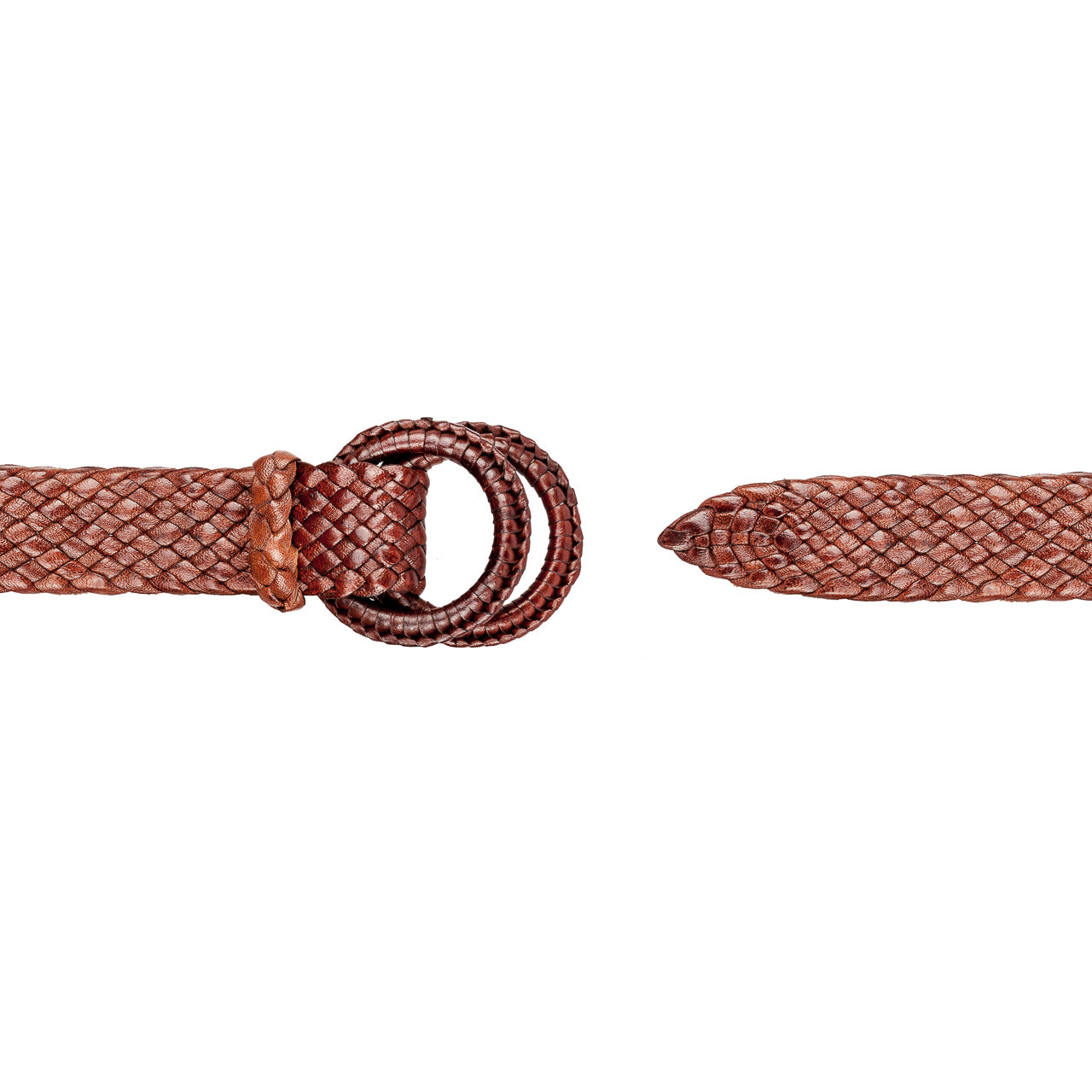 Saddler- Kangaroo Plaited Ladies Leather Ring Belt - 32mm (1 17/64") Wide