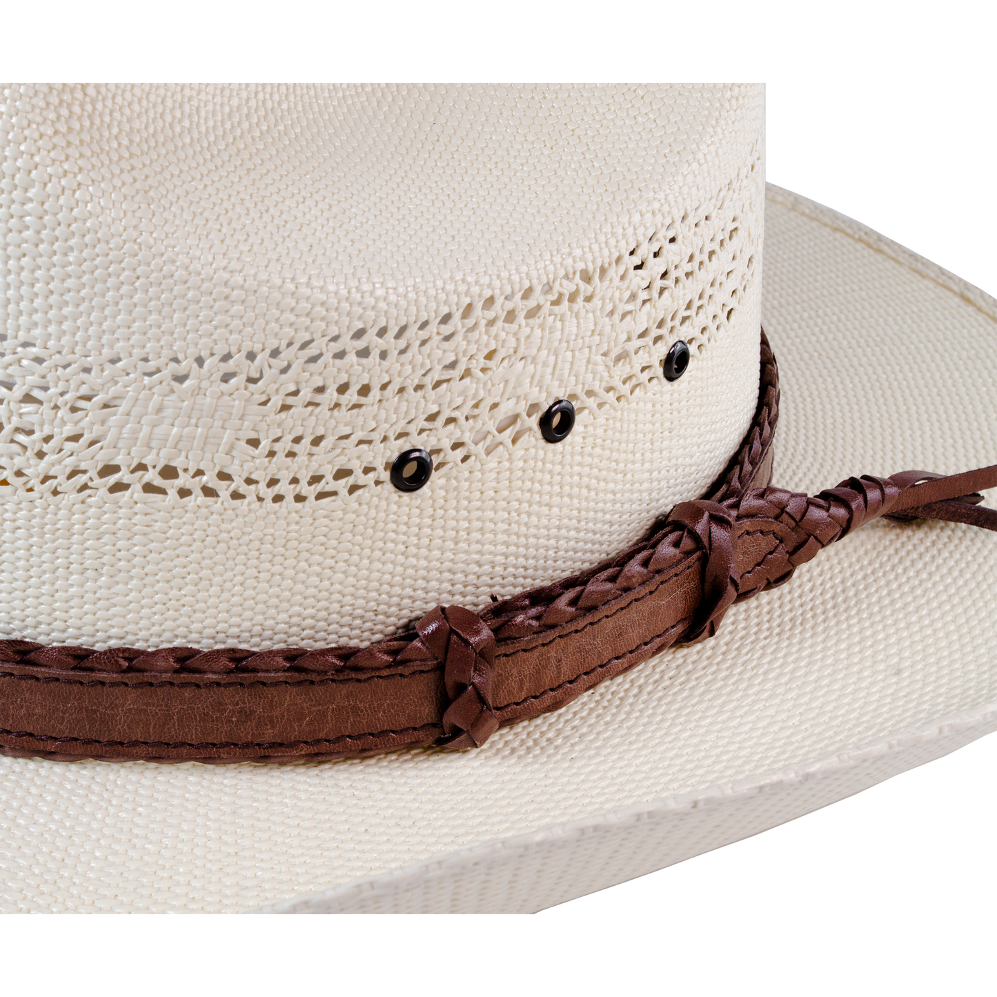  6 strands of Genuine Australian Kangaroo Leather Plaited and Flat Stitch Combination Design Hand Crafted in Brisbane, Australia Available in Tan Fully Adjustable sliders, One Size Fits All! Fully Utilises traditional Australian plaiting techniqu
