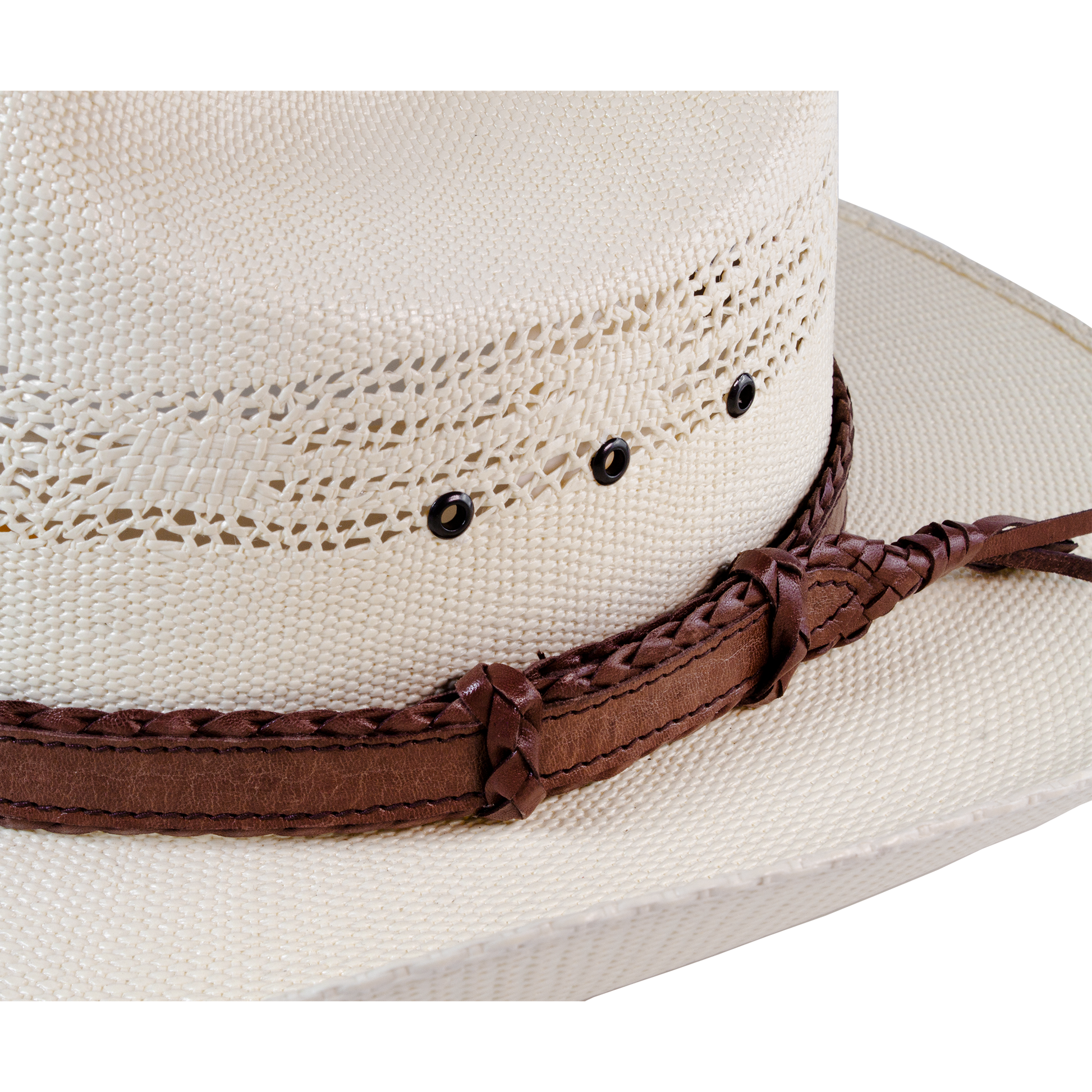  6 strands of Genuine Australian Kangaroo Leather Plaited and Flat Stitch Combination Design Hand Crafted in Brisbane, Australia Available in Tan Fully Adjustable sliders, One Size Fits All! Fully Utilises traditional Australian plaiting techniqu