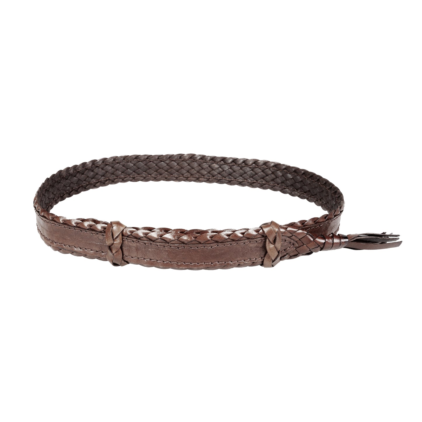  6 strands of Genuine Australian Kangaroo Leather Plaited and Flat Stitch Combination Design Hand Crafted in Brisbane, Australia Available in Tan Fully Adjustable sliders, One Size Fits All! Fully Utilises traditional Australian plaiting techniqu