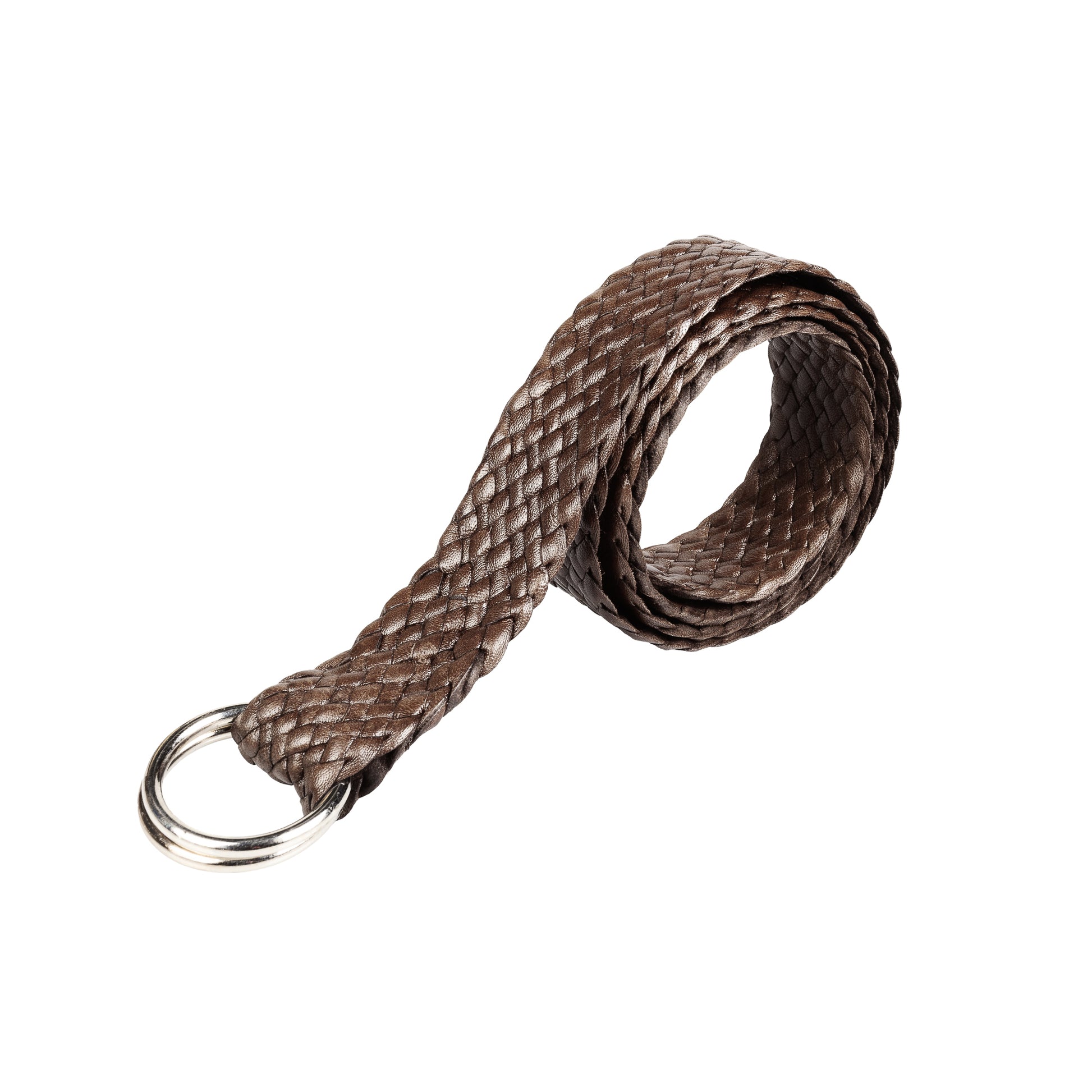 Premium Men's Leather Belt: Handcrafted in Australia from Full Grain Leather with ring buckle on white background.