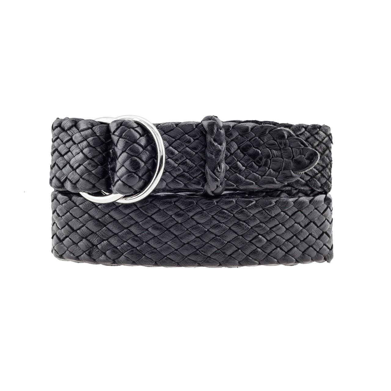 Premium Men's Leather Belt: Handcrafted in Australia from Full Grain Leather with ring buckle on white background.