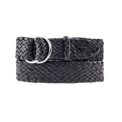 Premium Men's Leather Belt: Handcrafted in Australia from Full Grain Leather with ring buckle on white background.