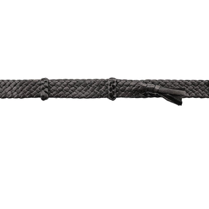 8 Strands Genuine Australian Kangaroo Leather Hat band. Black colour on white background.
