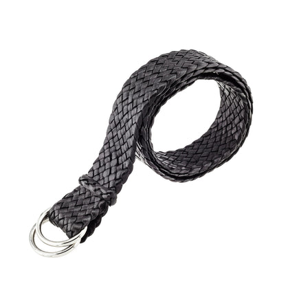Premium Men's Leather Belt: Handcrafted in Australia from Full Grain Leather with ring buckle on white background.