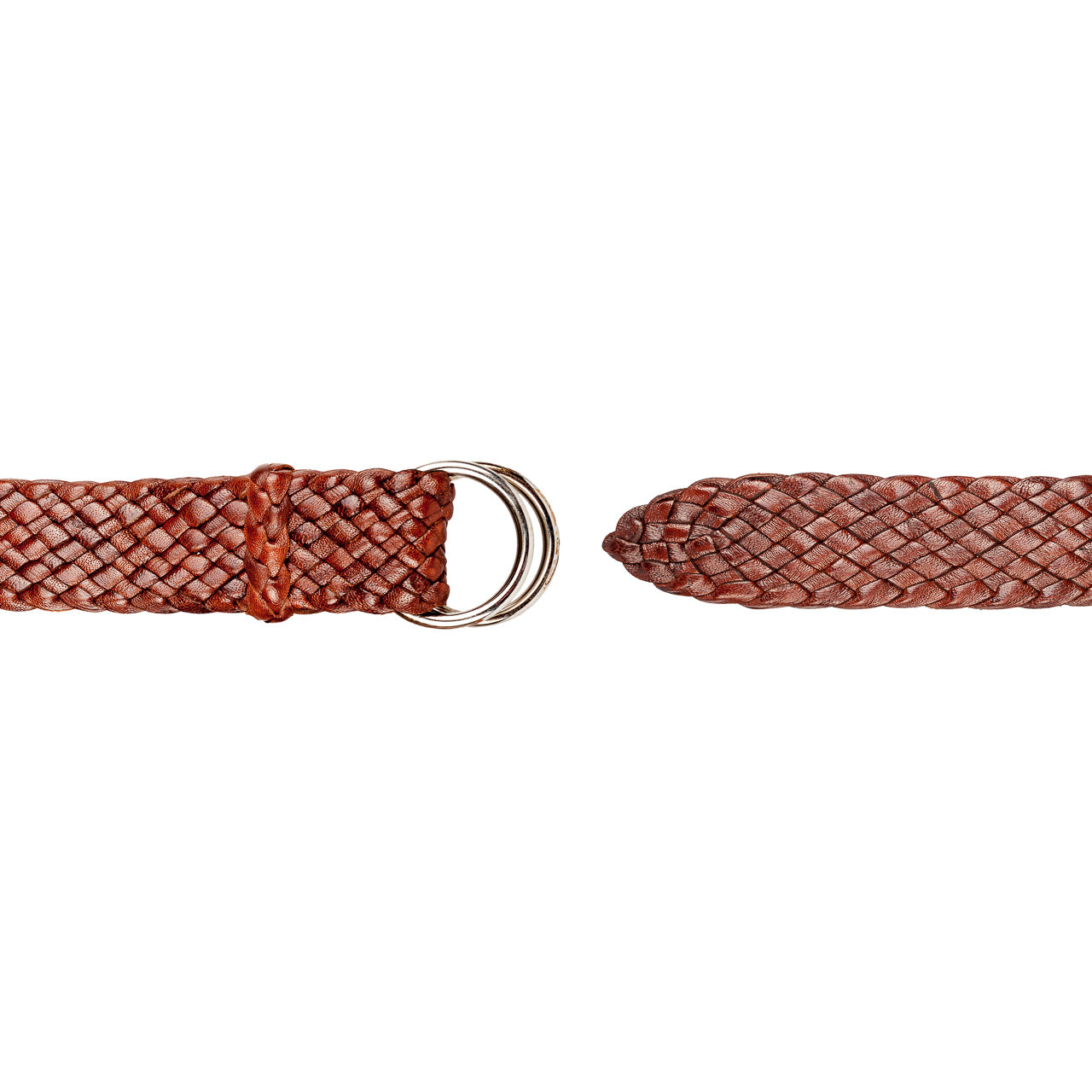 Premium Men's Leather Belt: Handcrafted in Australia from Full Grain Leather with ring buckle on white background.